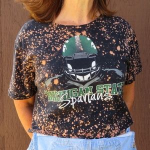 Michigan State Spartans Football Bleach Crop Top M
